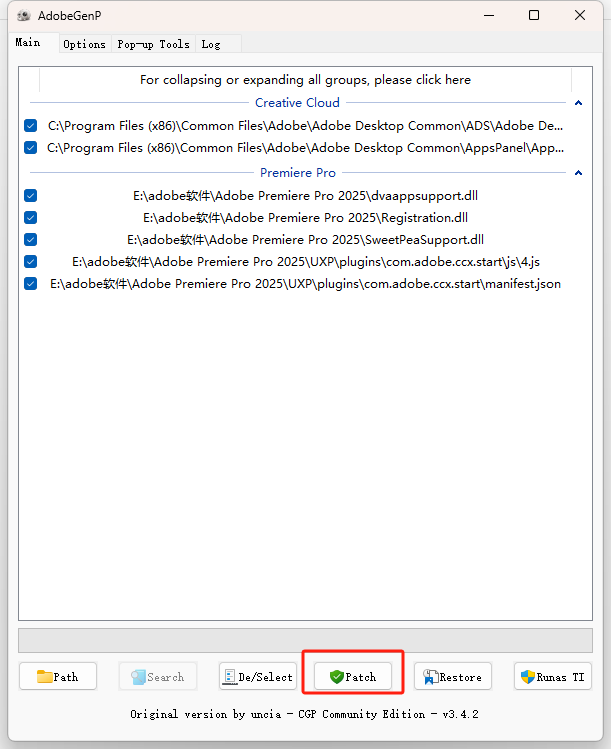 Adobe产品激活工具 Adobe GenP v3.4.2 使用教程